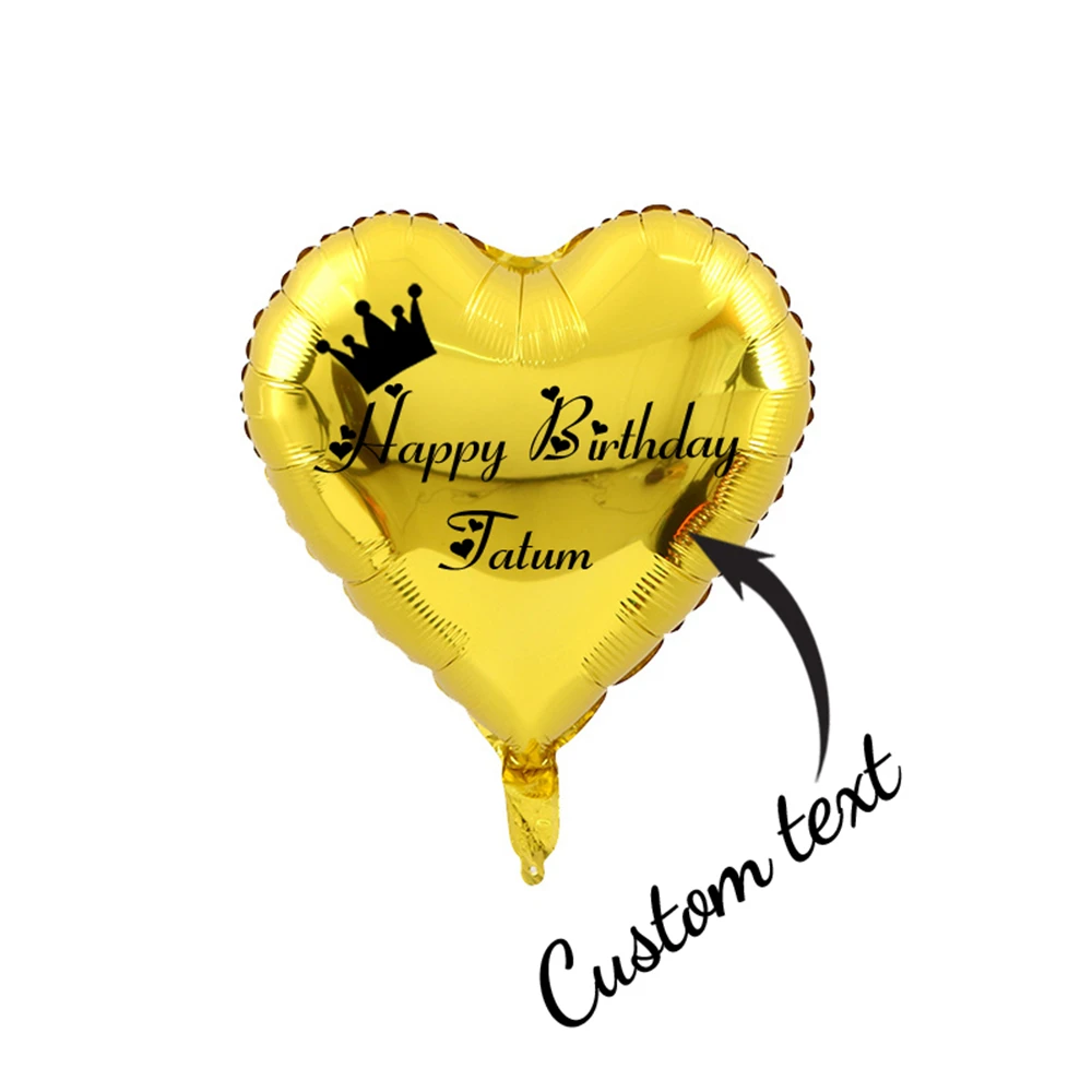 Custom Heart Balloon Customizable Personalized Name Text Home Party Decoration Crown Balloon Birthday Gift Custom Name Balloon image 6