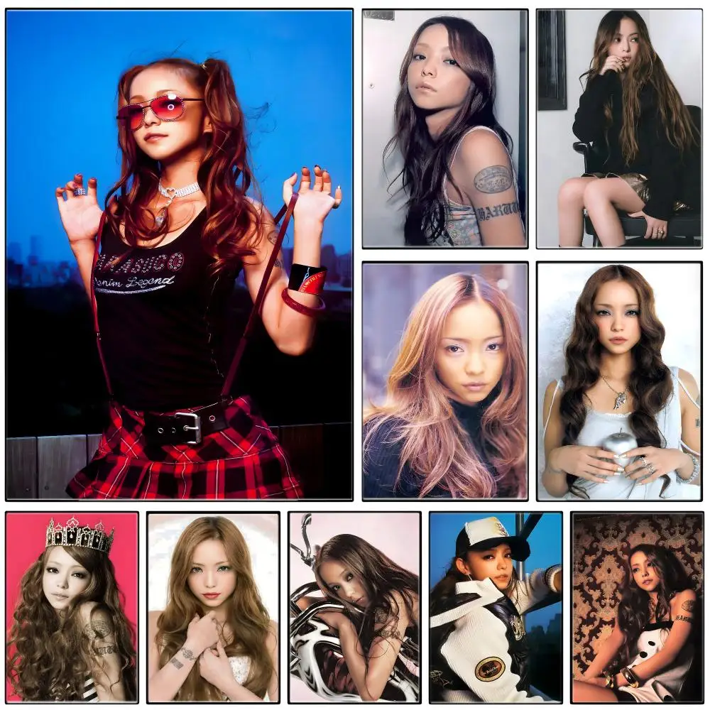 Retro J-pop Music N-Namie Amuro Poster  Self-adhesive Art Waterproof Paper Sticker Coffee House Bar Room Wall Decor