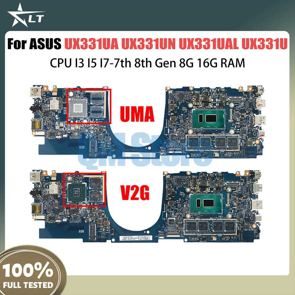 UX331UA Laptop Moederbord Voor ASUS UX331 UX331U UX331UN UX331UAL Notebook Moederbord CPU I3 I5 I7 7e 8e Gen 8G 16G RAM