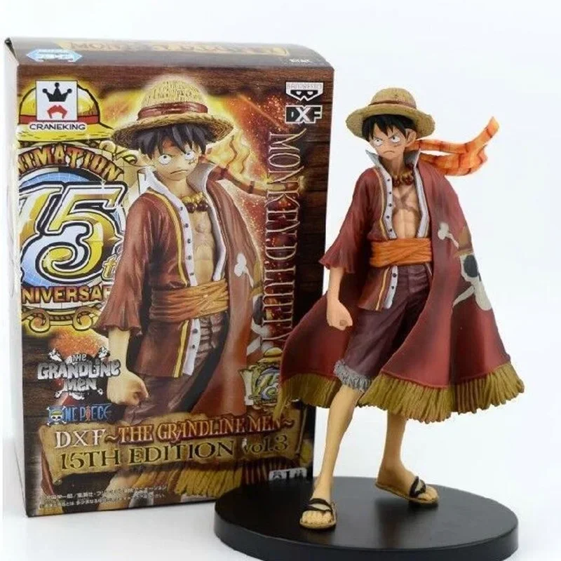 

17cm Anime One Piece Monkey D Luffy The Red Cloak PVC Action Figure 15th Anniversary Collectible Model Toys for Kids Gift