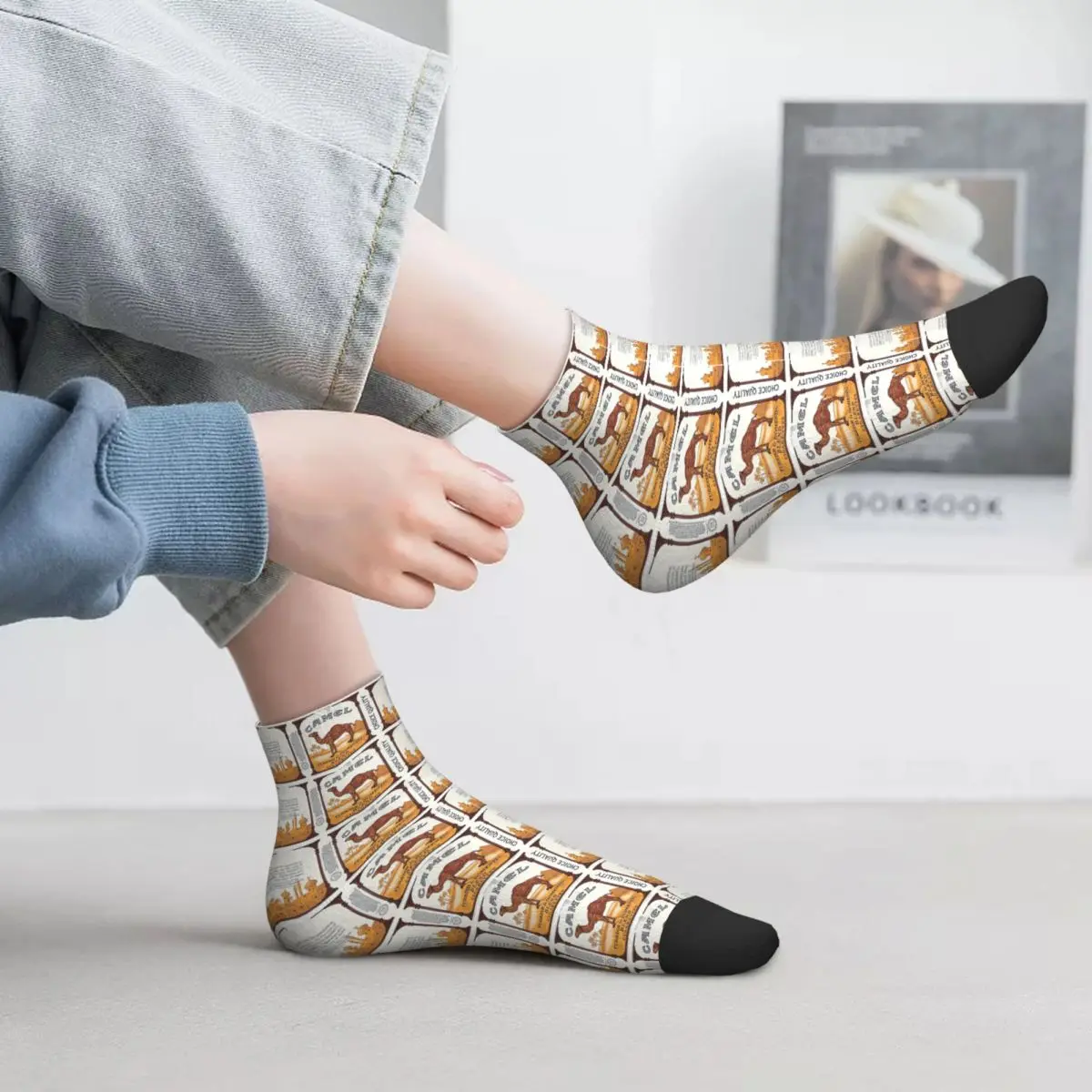 

Vintage Camel Cigarette Pack Socks Harajuku Super Soft Stockings All Season Socks Accessories for Man's Woman's Gifts