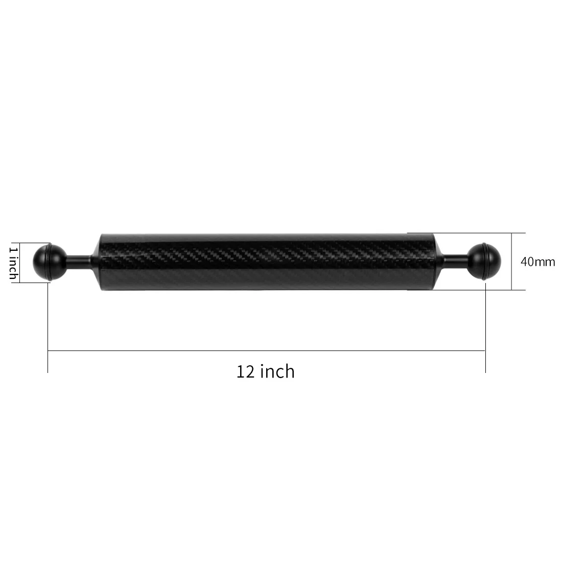 Unterwasser tauch verlängerung Tray Arm Float Auftrieb Wasser arm Dual 1 "Ball Slr Kamera für Gopro für Osmo Action Durchmesser 40mm – Detail 2