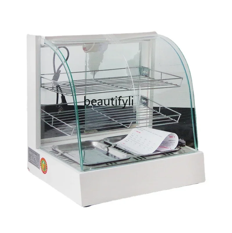 

Incubator Commercial Food Display Cabinet Heating Hamburger Egg Tart Display Desktop Bread Electric Fried Chicken White