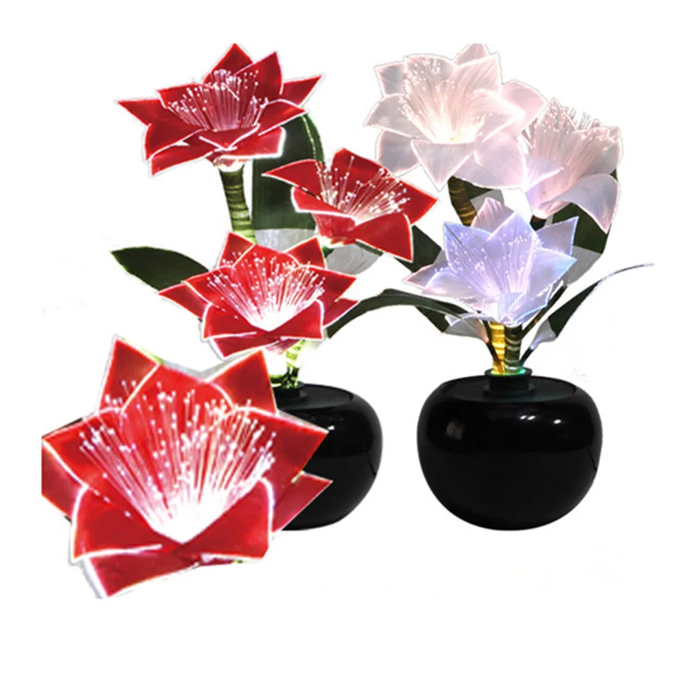مصباح زهرة بصري Led تغيير لون زهرية ضوء للمنزل الألياف البصرية زهرة ديكور عطلة الإضاءة الاتحاد الأوروبي التوصيل الأبيض