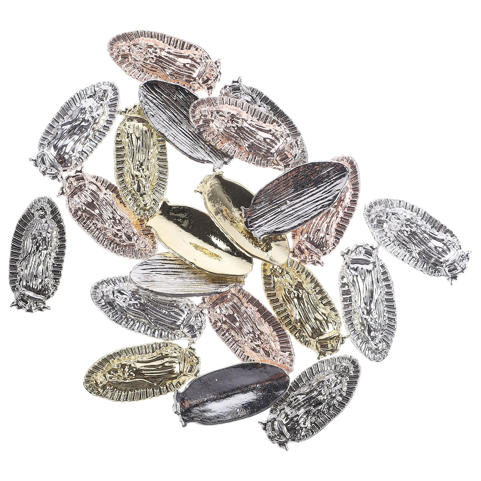 

20 шт., подвески для ногтей Девы Марии, подвески для акриловых ногтей, рельефные ювелирные изделия из сплава для акриловых ногтей, 3D украшения