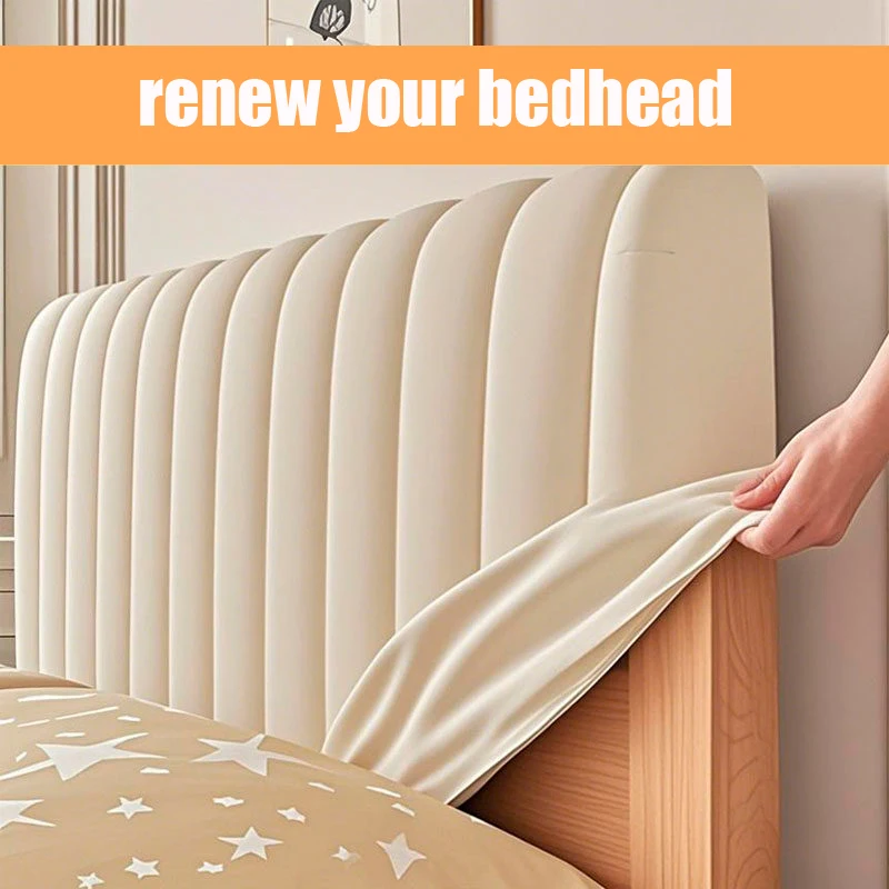 Headboard Cover Queen Size, Stretch Velvet Head Board Slipcover, Dustproof Bed Head Cover for Upholstered Headboard