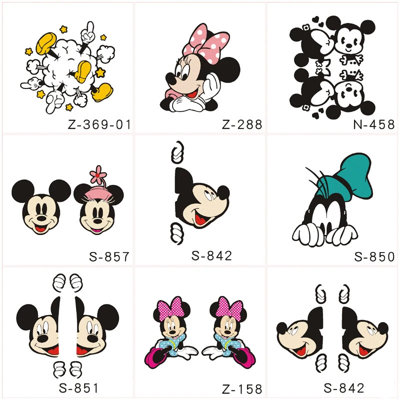 Anime Mickey Minnie Mouse Car Stickers Kawaii Mickey Auto Window Driving Mirror Decals Rear Windshield Stickers Decor Car Sticke