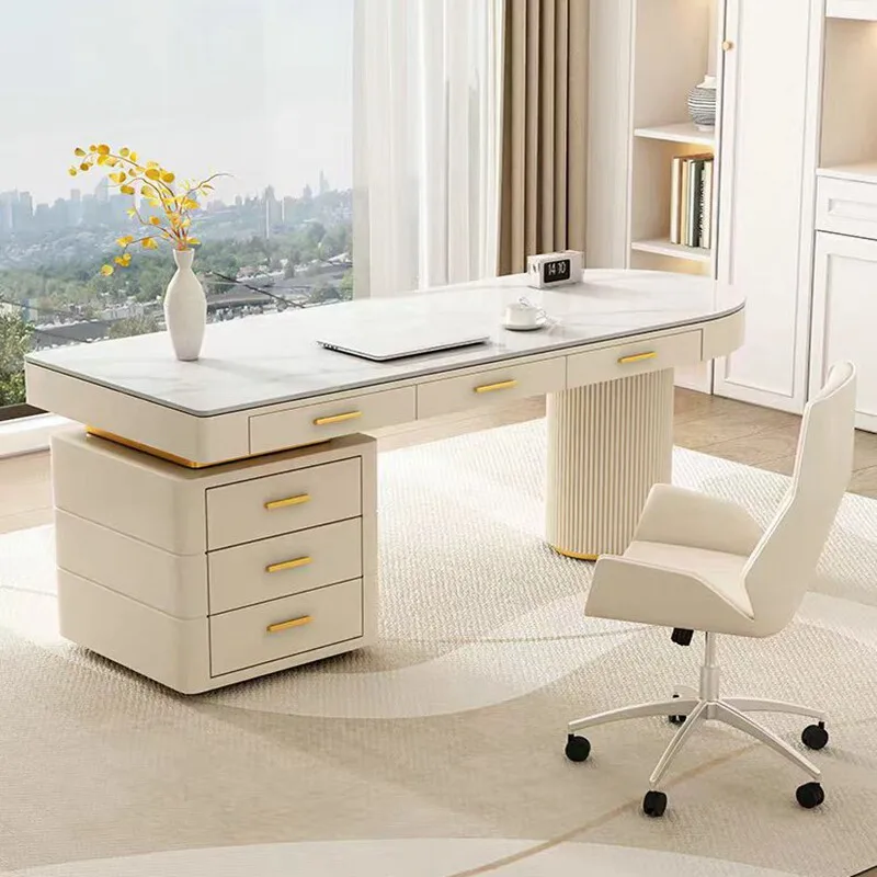 Designer Storage Executive Desk Asthetic Strong Large Luxury Office Desks White Cheap Modern Escrivaninha Office Furniture