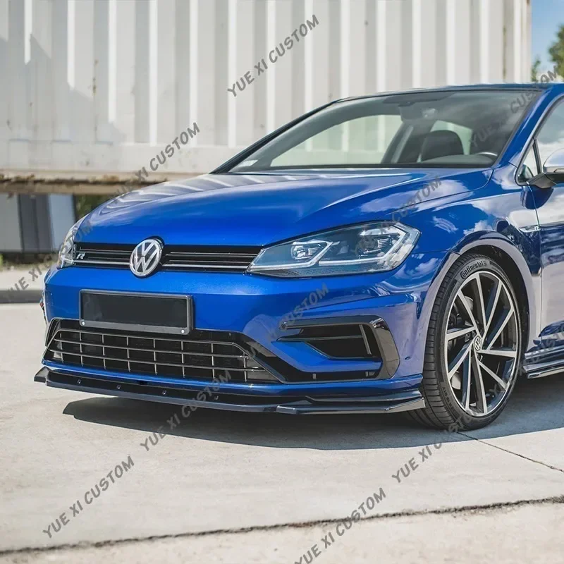 폭스 바겐 골프 7 페이스 리프트 MK7.5 R R 라인 2017-2020 MAXTON 스타일 자동차 앞 범퍼 스플리터 립 스포일러 디퓨저 가드 커버 썸네일 2
