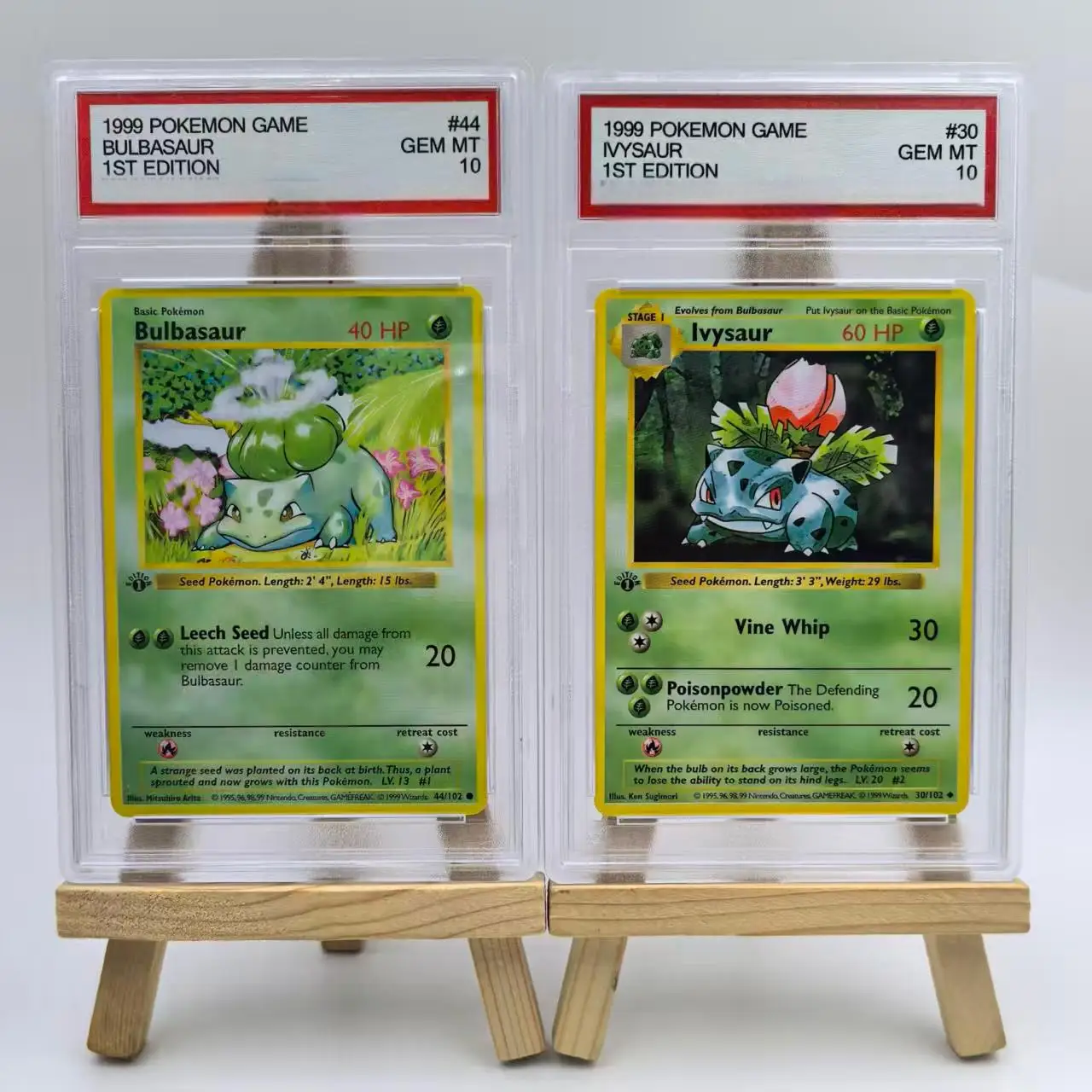 1999 Pocket GAME IVYSAUR BULBASAUR 1ST EDITION GEM MT Copy 10Points Rating Collect Ornament Cards Game Gift Toys