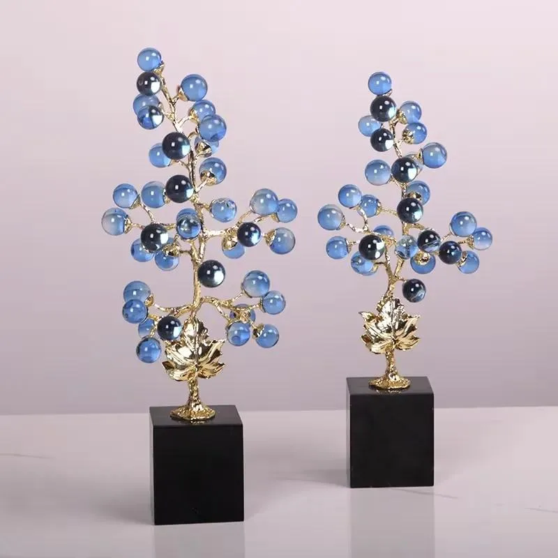 Light Luxury Crystal Grape Ornaments High End Home Decor for Living Room Model Room Office Handicrafts