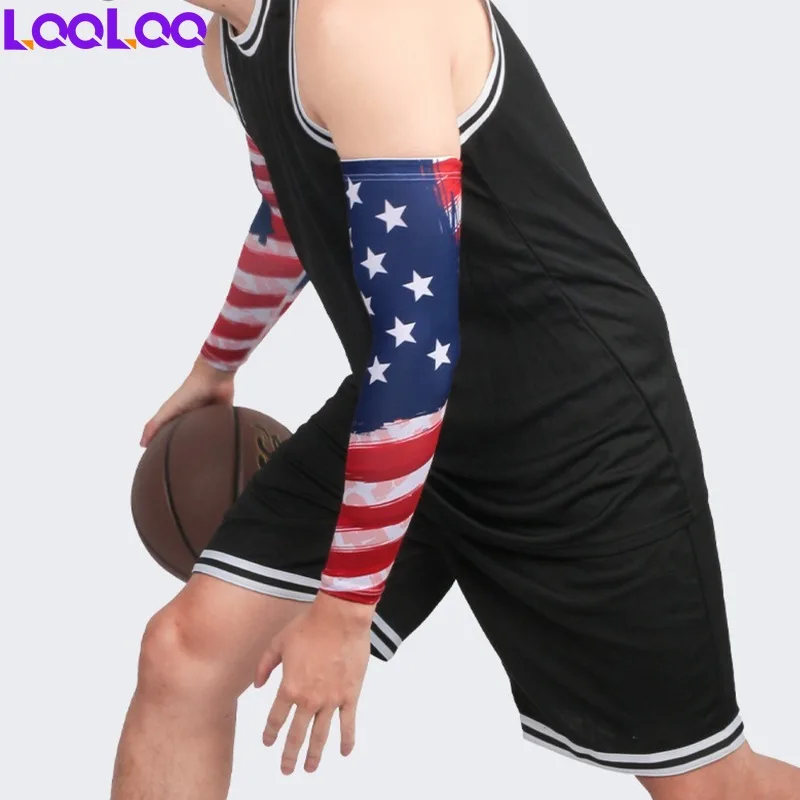 

1Pcs Cooling Arm Sleeves with USA Flag for Sports and Sun Protection,Unisex Sun Protection Arm Sleeves for Outdoor Sports