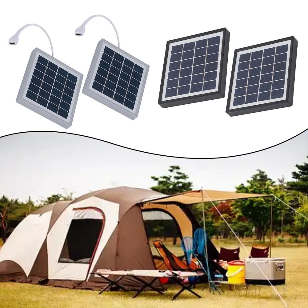 

Комплект из 2 портативных солнечных панелей мощностью 5 Вт с USB-выходом и кронштейнами. Подходит для кемпинга, пеших прогулок и зарядки устройств на открытом воздухе.