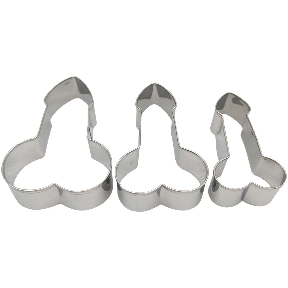 3Pc Stainless Steeel Penis Cookie Cutter Baking Tools Cut Mold Bachelorette Hen Party Wedding Decorations Bridal Shower Supplies