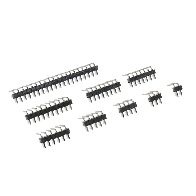 10PCS 2.54mm Pitch Single Row Curved needle Male Header Pin Header Connector 2P 3P 4P 5P 6P 7P 8P 10P-40P PCB Board For Arduino