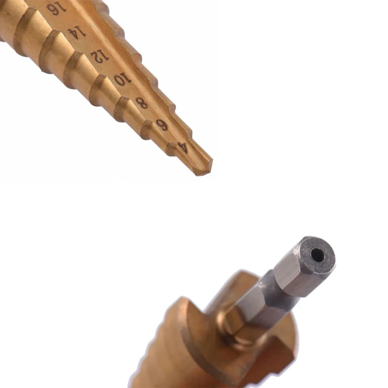 3Pcs Hss Staal Titanium Stap Boren 3-12Mm 4-12Mm 4-20Mm stap Cone Snijgereedschap Staal Houtbewerking Hout Metaal Boren Set