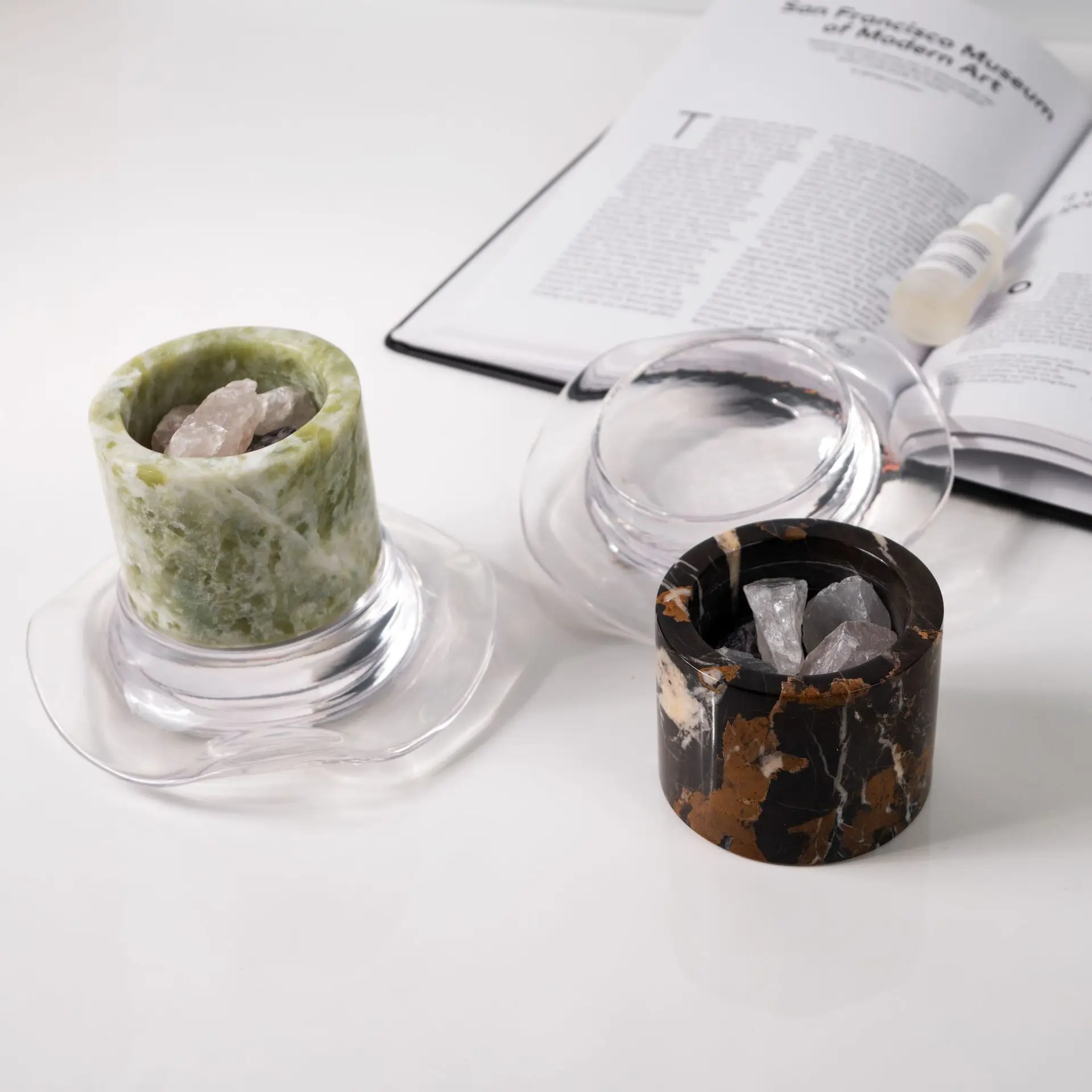 Modern simple natural stone smokeless aromatherapy ornament model room sales office desktop essential oil aromatherapy ornament