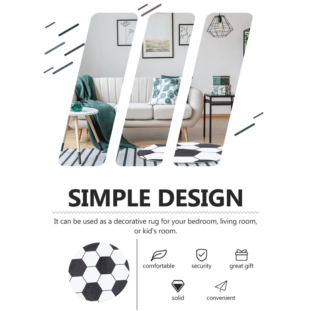 

Round Football Rug Fine Workmanship Chair Floor Pad Non-Slip Surface Protects Hardwood Floors Ideal for Desk Computer Gaming
