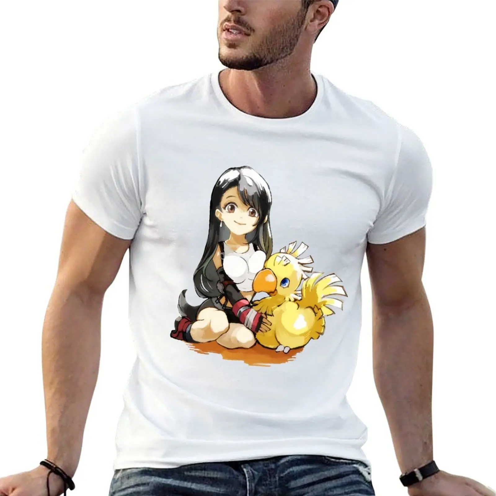 Chocobo & Tifa T-Shirt Plus Size Everyday Tee Shirt