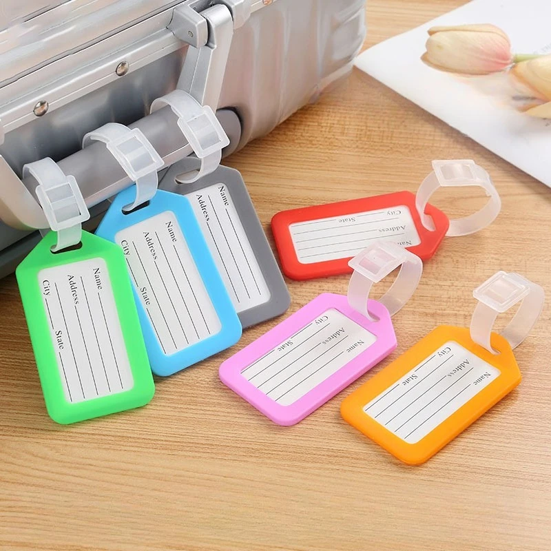 

1-5PCS Luggage Tag Boarding Shipping Plastic Baggage Tags Travel Accessory Women Men Suitcase ID Address Name Holder Bag Label