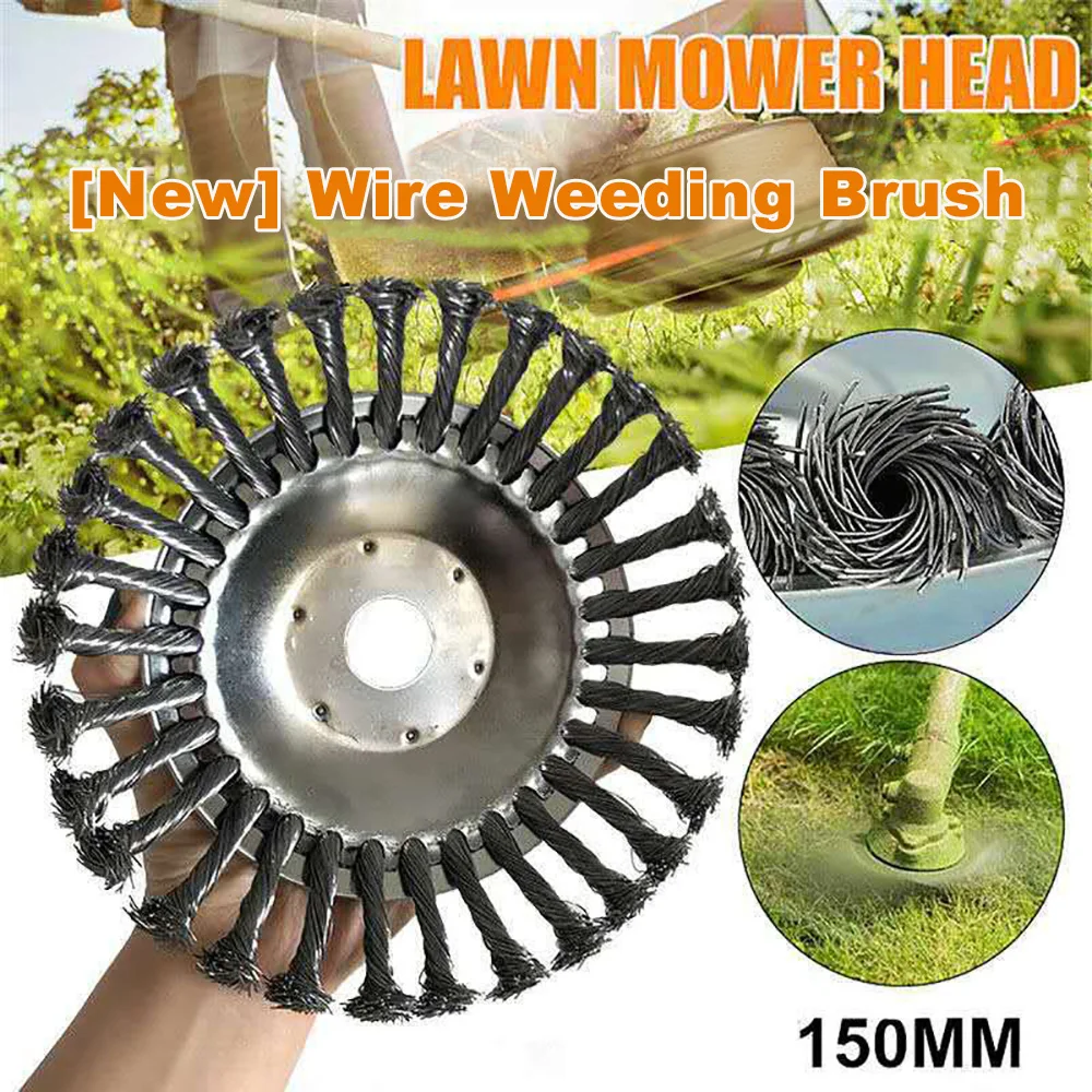 Garden 150mm Steel Wire Grass Trimmer Head Rounded Edge Weed Trimmer Head Grass Brush Removal Grass Tray Plate for Lawnmower