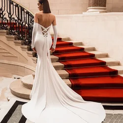 Mermaid Wedding Dress For Women Elegant With Button Luxury Backless Vestidos De Novia Sweetheart Wedding Gowns For Bride