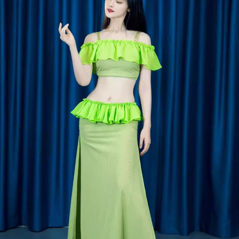 Customized Oriental Belly Dance Clothes Adult 2025 New Elastic Chiffon Lace Beautiful Long Skirt Set Belly Dance Costumes