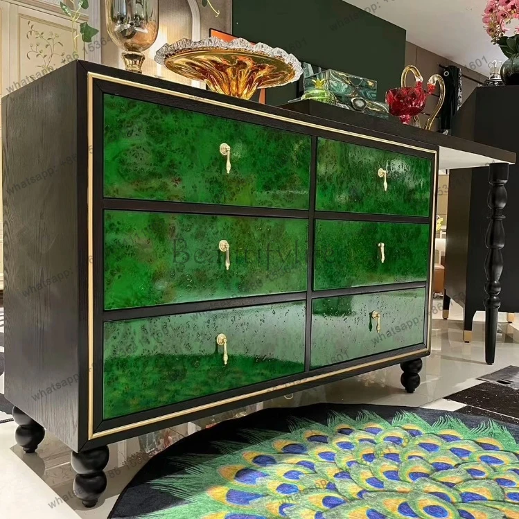 Light luxury entrance bucket cabinet Italian living room partition four pumping locker hotel lobby decorative cabinet designer