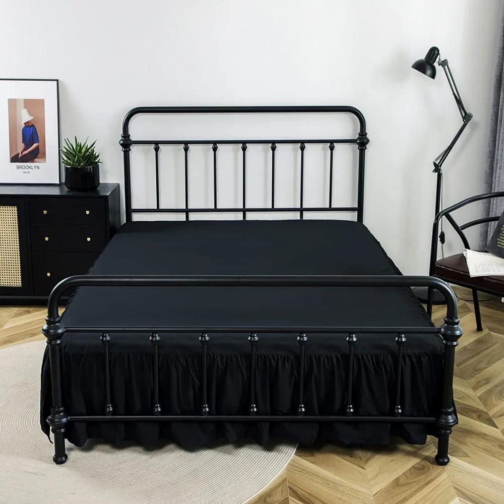 Elastic Band Bed Skirt Split Corners with Platform 36cm Drop Wrinkle Bed Skirts Dust Home Hotel