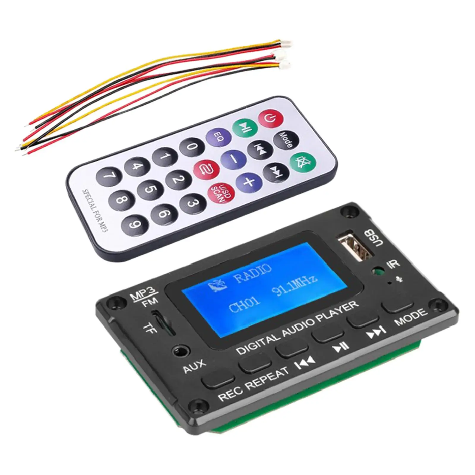 

6-12V #2*40W Stereo Audio Amplifier, Auto Support FM TF USB AUX in Bluetooth 5.0