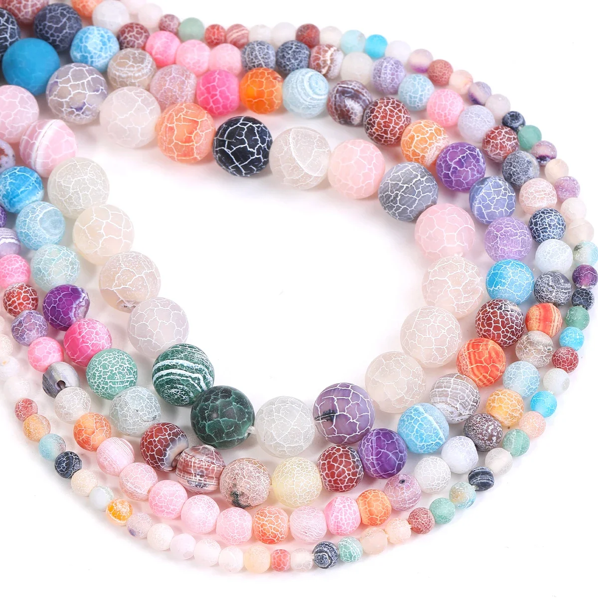 Colored weathered agate Beads Cracked Veins Agates For Jewelry Making DIY Necklace Bracelet Earring Stone Beads