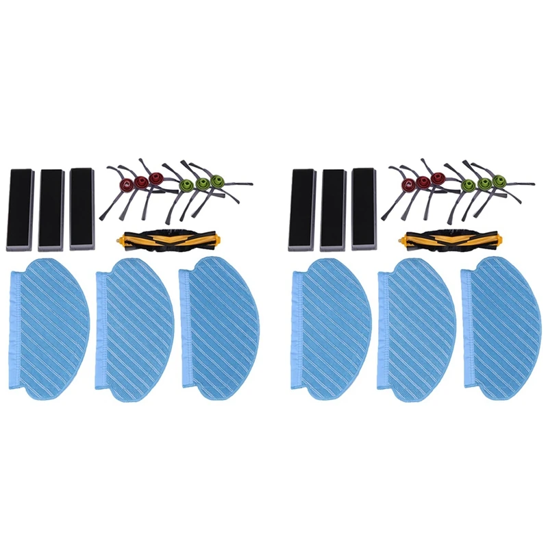 

BEST 2 Set Robot Vacuum Cleaner HEPA Filter Main Roller Side Brush Mop Cloth For Ecovacs Deebot OZMO 950 920