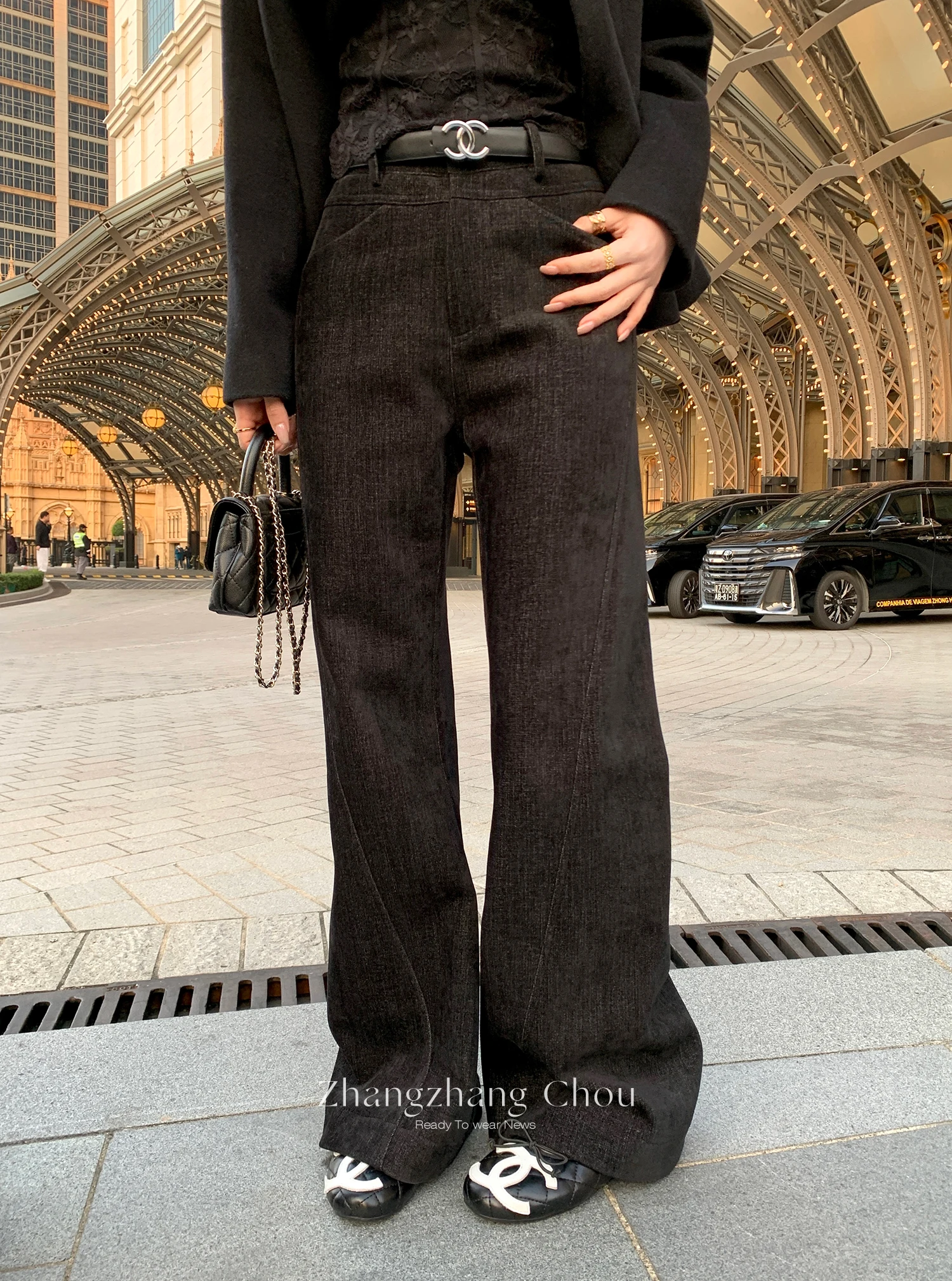 

Шифоновые брюки Bla с высокой талией, расклешенные, повседневные, женские, свободные, широкие, длинные, Zhou Zhang Chapter Celeste, для повседневной носки, полиэстер...