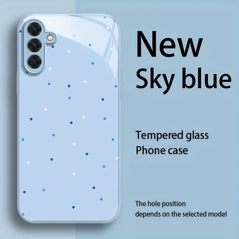 Polka dot metallic paint glass phone case suitable for Samsung Galaxy S26 S25 S24 S22 S21 S20FE/Ultra/Plus shockproof back cover