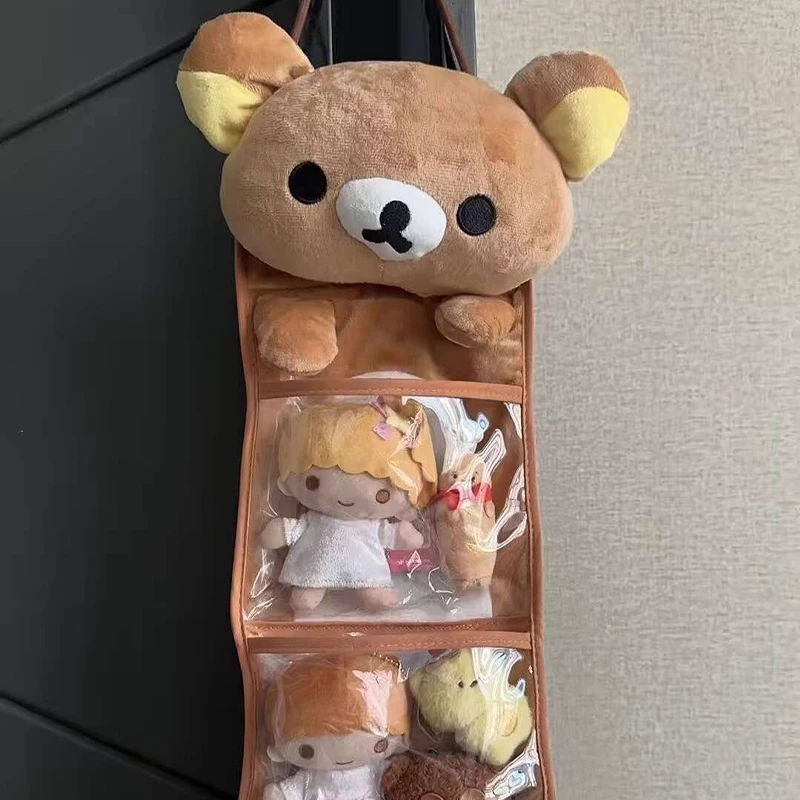Rilakkuma Kawaii حقيبة للحمل على الحائط أنيمي الطلاب عنبر سعة كبيرة أكياس التخزين Relaxbear موضة عناصر متنوعة الحقيبة هدية