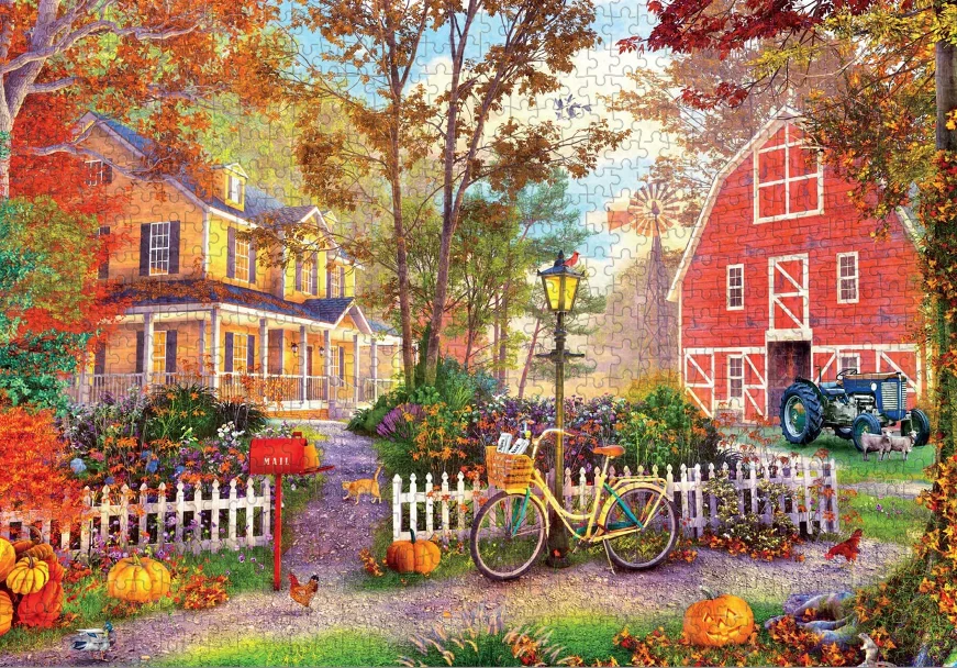 

Pumpkin town The wooden puzzle 1000 pieces ersion jigsaw puzzle white card adult children's educational toys