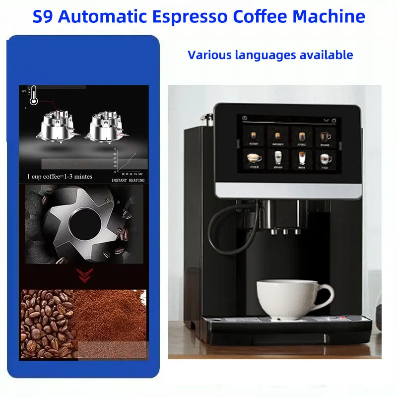 

LX S9 Espresso Coffee Maker One Touch Automatic Coffee Maker 19Bar ULKA Pump 20+ Beverages Suitable for Cafes Hotels Buffets