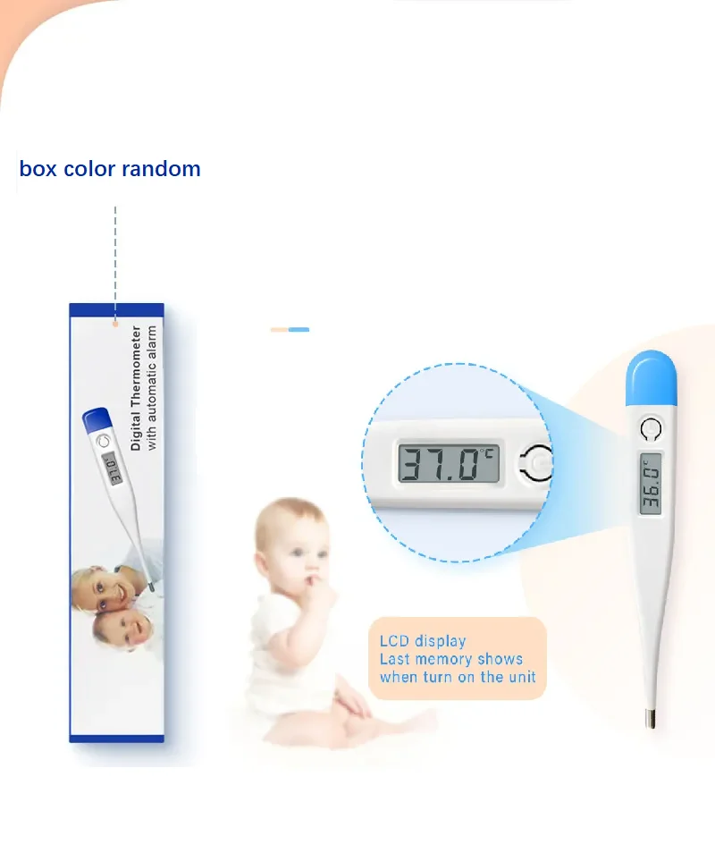 1PC Digital Thermometer C&F Switchable For Baby Cheap Electronic Thermometer Fever Alarm in 60seconds Oral Type Home Using