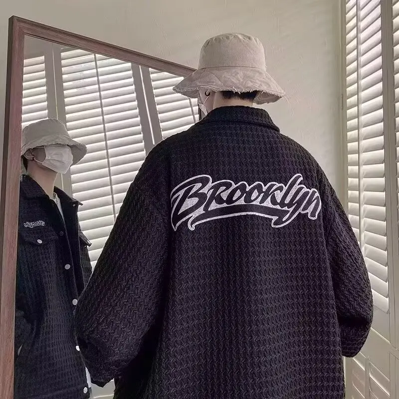 

Bla Tweed Sle Мужская куртка весна осень зима свободного плетения модная повседневная рабочая одежда пальто полиэстер длинное све молодежное