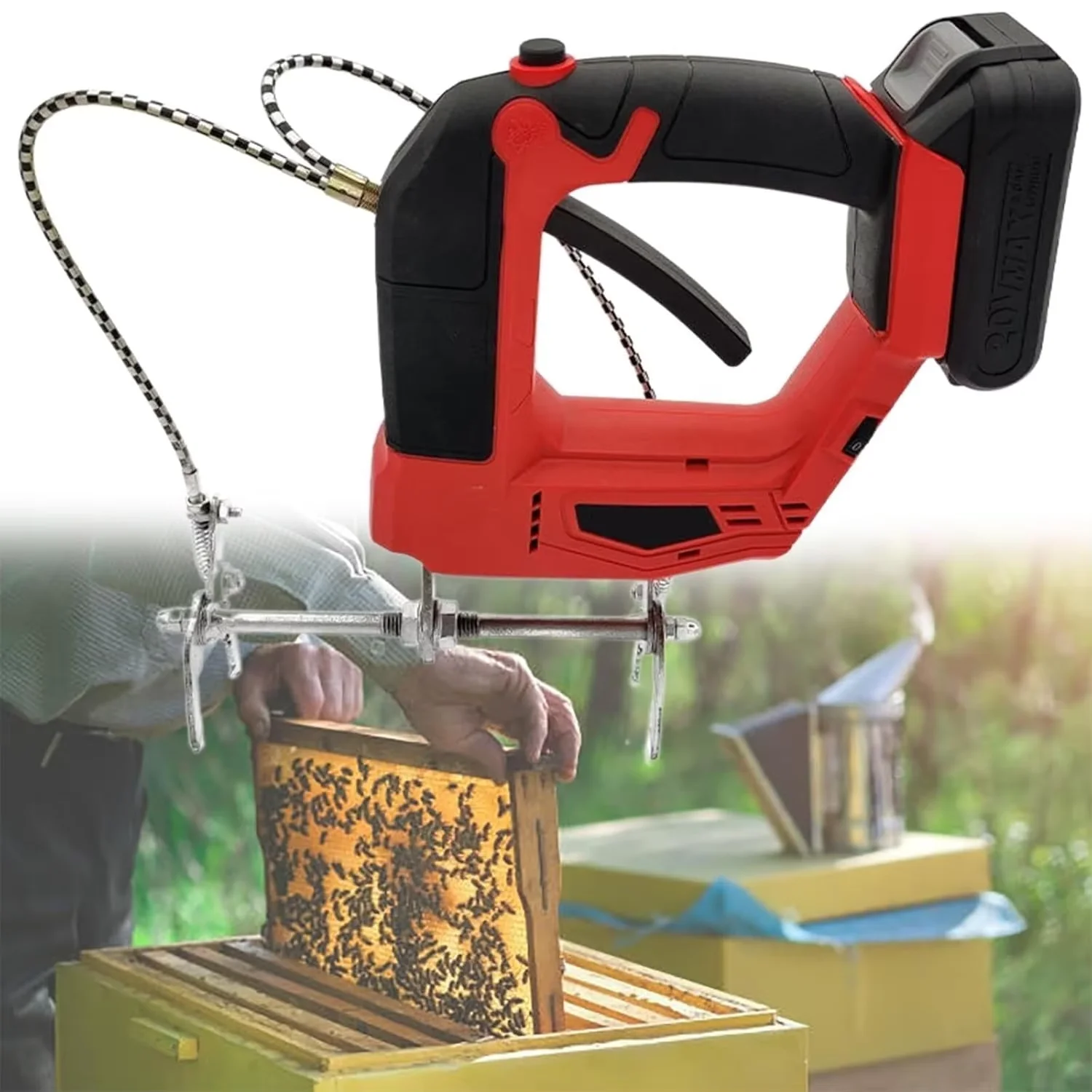 Handheld Electric Bee Shaker, Electric Bee Remover, Electric Beekeeping Frame Clamp, Wireless, Rechargeable Cordless Beekeeping