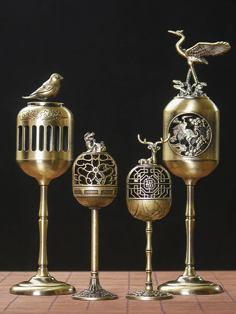 Lampe creuse pie en bois de santal, encensoir parfumé, porte-encens à reflux pour fumer, ornements de maison de thé, salle d'étude, décoration de maison