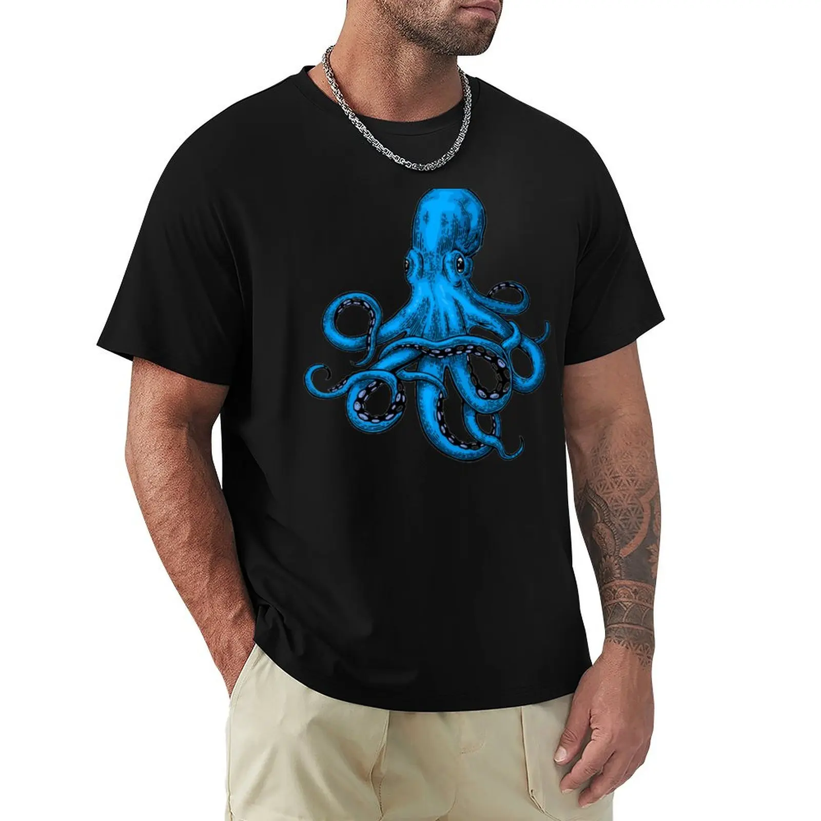 Kraken-Sea Creature-Ocean Life T-Shirt Urban Style Casual Short Sleeve Top