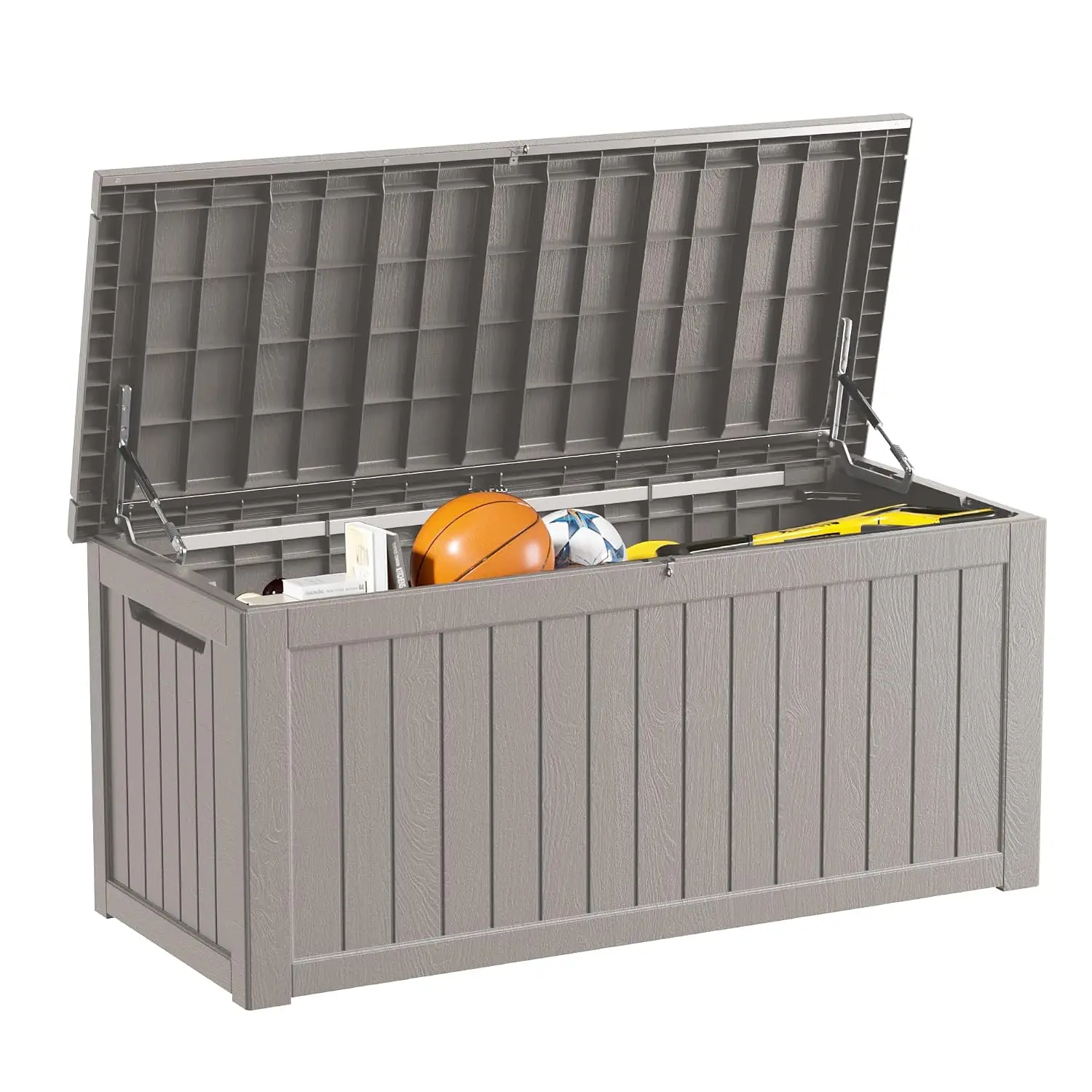 270 Gallon Outdoor Storage Box Patio Deck Box Waterproof, Resin Lockable Outside Large Storage Bin for Pool Cushion Furniture