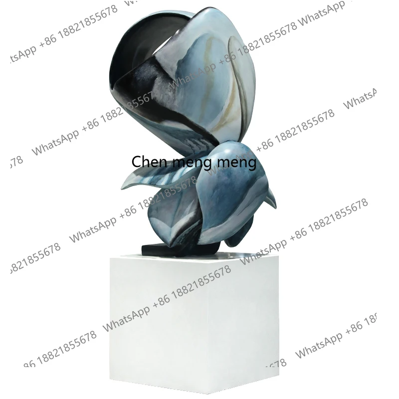 

Floor-to-ceiling large glass fiber reinforced plastic ornament interior soft decoration abstract flower sculpture lobby art