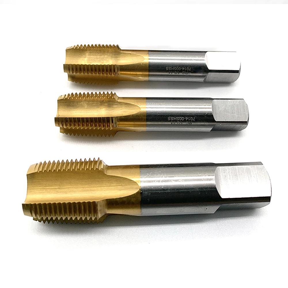 Grifo de rosca de tubo cónico americano TIN HSS NPT1/8 NPT1/4 NPT5/8 grifos de rosca de tornillo de tubo de flauta recta NPT 1/8 1/4 3/8 1/2 5/8 3/4