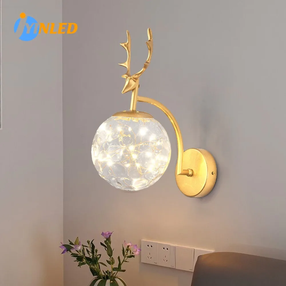 

Indoor LED Wall Lamp Glass Ball Lampshade LED 6W Wall Light Home Decor Living Room Bedroom Corridor Staircase Sconce Wall Lamp