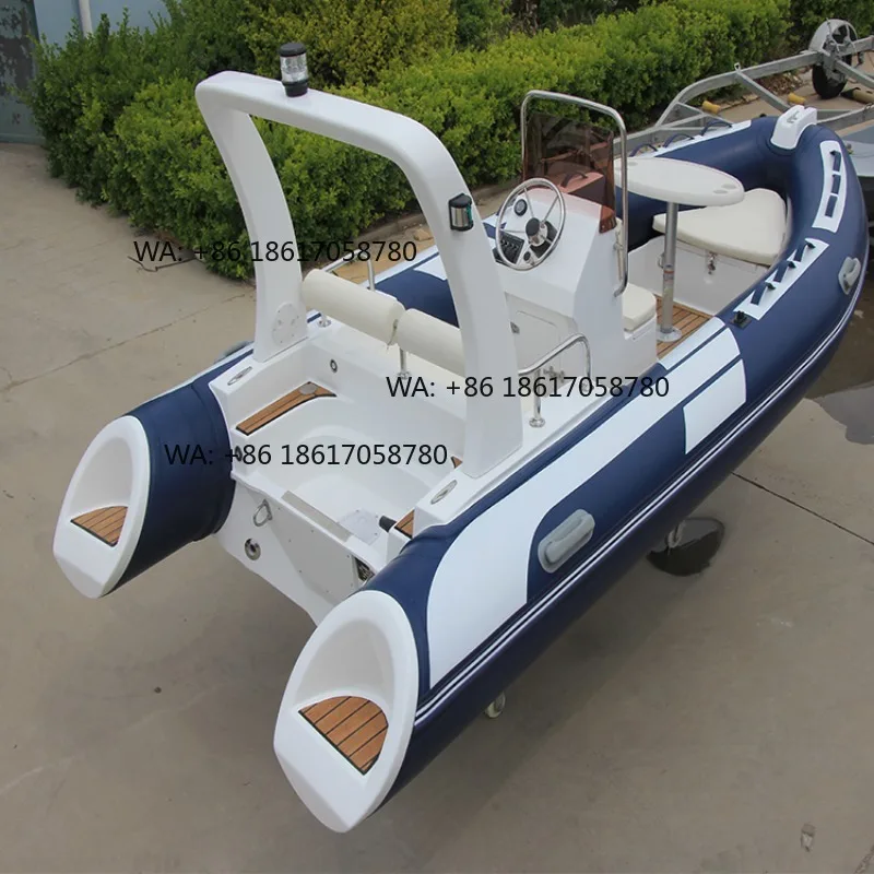Stable Design Fiberglass Hull Foldable Inflatable Rib Boat 1.2mm PVC Sport Yacht for Ocean Waters Lake Fishing Hypalon Divers
