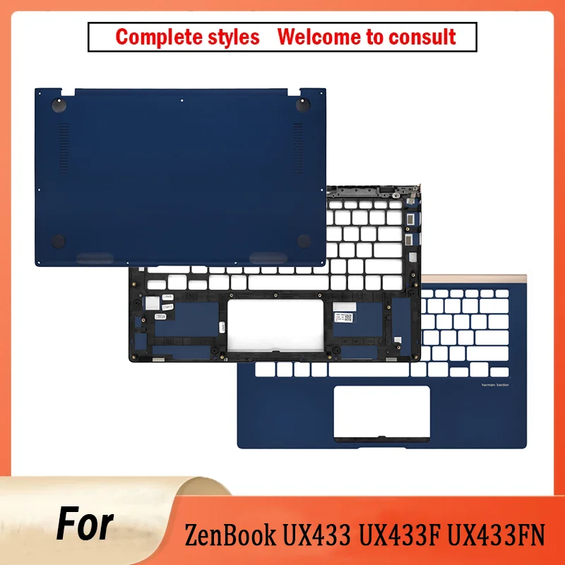 غلاف جديد لأجهزة الكمبيوتر المحمول ZenBook UX433 UX433F UX433FN Series غطاء أمامي C D Shell Palmrest/غطاء قاعدة سفلي/غطاء سفلي للباب