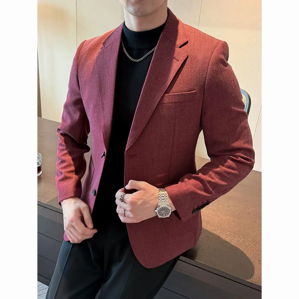 

High-End Suit For Men 2Piece New Business Casual Versatile Trendy Slim Fit Easy Care Single Suit For Business Prom