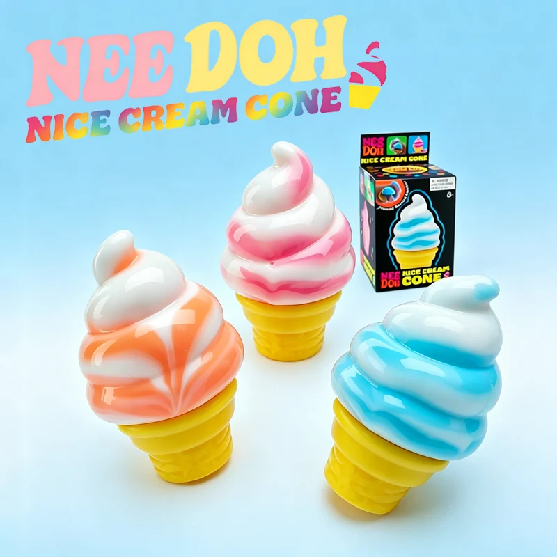 Schylling Ice Cream Cone Squishy Toy  Soft Elastic Decompression Toy Ball Stress Relief Fidget Toy for festival gifts